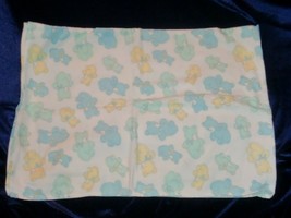 BABY RECEIVING BLANKET COTTON FLANNEL WHITE WITH BLUE YELLOW MINT GREEN ... - $277.62 MXN