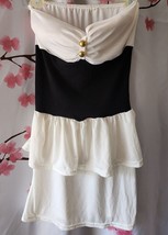 New With Tags Women&#39;s Strapless White Peplum Dress Size Small/Medium - £16.02 GBP