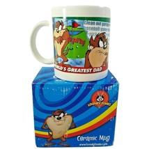 Taz Worlds Greatest Dad Coffee Mug Cup Looney Tunes Fishing Golfing Father&#39;s Day - £3.86 GBP