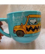 Charlie Brown Snoopy Hallmark Peanuts coffee cup school bus 20oz - $25.00