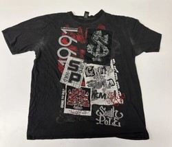 Vintage Southpole Shirt Men&#39;s 4XL Black Textured Graffiti Graphic Grind To Build - £23.25 GBP