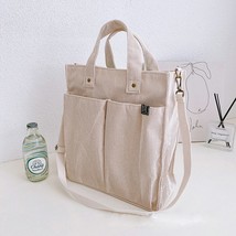 Hylhexyr Ladies Corduroy Shoulder Bags Women Tote Bag With Zipper Large Solid Co - £32.32 GBP