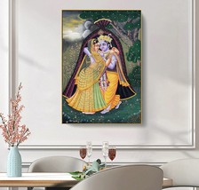 Krishna Offering Shawl to Radha Pichwai Handmade Painting On Fabric, Ori... - £137.09 GBP