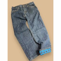 Lands End Boys IRON KNEE Classic Straight Flannel-Lined Jeans | Sz 10H - £22.06 GBP