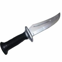 Funny Joke Gag Fake Realistic Trick Rubber Dagger Knife Zombie Hunter LA... - £11.71 GBP
