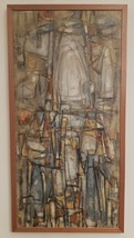 Vintage Mid Century Modernist Abstract Painting Signed, Dated And Framed - £1,023.15 GBP