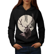 Wellcoda Space Deer Cool Animal Womens Hoodie,  Casual Hooded Sweatshirt - £28.88 GBP