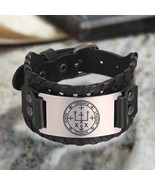Archangel Raphael Sigil Bracelet • Solomon Magick Leather Accessory For Men - $31.66 CAD