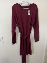 Torrid Burgundy Embellished Long Sleeve Tie Waist Dress Size Large (0) - £36.72 GBP