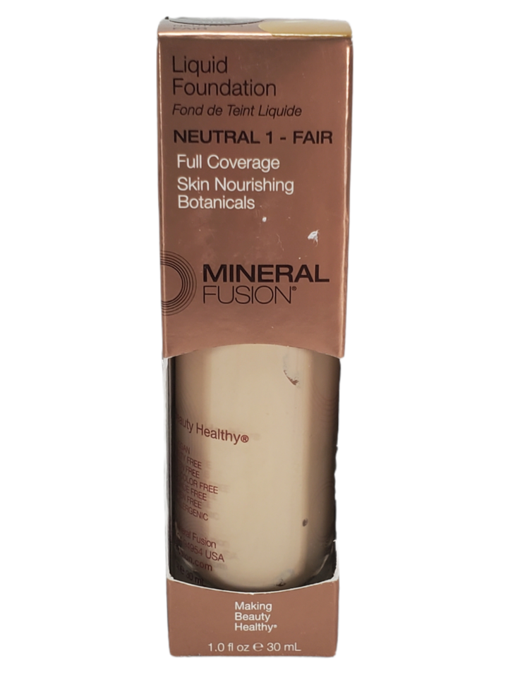 MINERAL FUSION Liquid Foundation NEUTRAL 1 Fair 1oz 30ml BNIB Skin Nouri... - $13.14