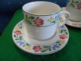 Beautiful Set of 4 Cups and Saucers FARBERWARE Stoneware &quot;Dorcester&quot; - £18.04 GBP