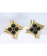Estate Sale Gold Square Clip Earrings Costume Jewelry 1.7&quot; x 1.7&quot; - €7,59 EUR