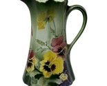 Keller et Guerin Faience Majolica Pansy Pitcher French France Floral Vin... - $187.00