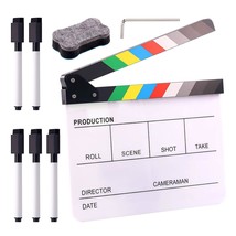 8Pcs 10&quot;X12&quot; Acrylic Film Movie Directors Clapboard Kit, Magnetic Blackboard Era - £27.17 GBP