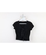 Vtg 90s Y2K Babydoll Womens Large Cropped Ribbed Lace Tie Bella T-Shirt ... - €60,07 EUR