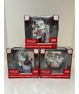 Coca-Cola Pearlescent Porcelain Collection Ornament 2003-2004 lot of 3 x73 - $15.00
