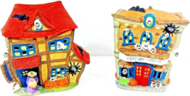 Halloween Houses 5 1/2&quot; Tall x 5&quot; x 4&quot; Ceramic Bisque Set Of 2 - $18.69