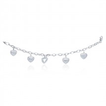 Diana M Jewels 1.50cts pave heart charm diamond bracelet size One Size - €872,00 EUR