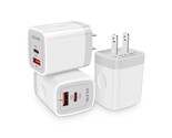 3Pack Dual Port Usb-C Wall Plug-In Charger, 20W Power Delivery + Qc3.0 U... - $25.99
