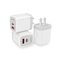 3Pack Dual Port Usb-C Wall Plug-In Charger, 20W Power Delivery + Qc3.0 U... - £20.69 GBP