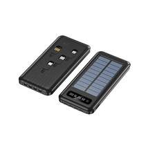 Powerbank 4 in 1 with Solar Panel for USB, i0s, Type C, and Micro USB Black - £27.94 GBP