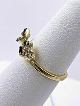 1CT Baguette Cut CZ Blue Sapphire Wrap Engagement  Ring 14K Yellow Gold Plated - £124.59 GBP