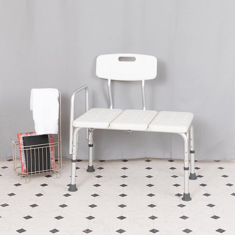 White Bath Transfer Bench DC-HY3510L-WH-GG