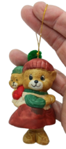 Jasco Caring Critters Chimer Porcelain Christmas Ornament Mama &amp; Baby Bear Bell - £6.32 GBP
