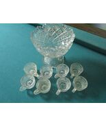 Antique Westmoreland Footed Miniature Punch Bowl With 8 Mini Cups - €63,29 EUR