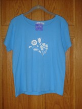 FRESH PRODUCE Top M Atlantis With Flowers On Chest Top - $16.49
