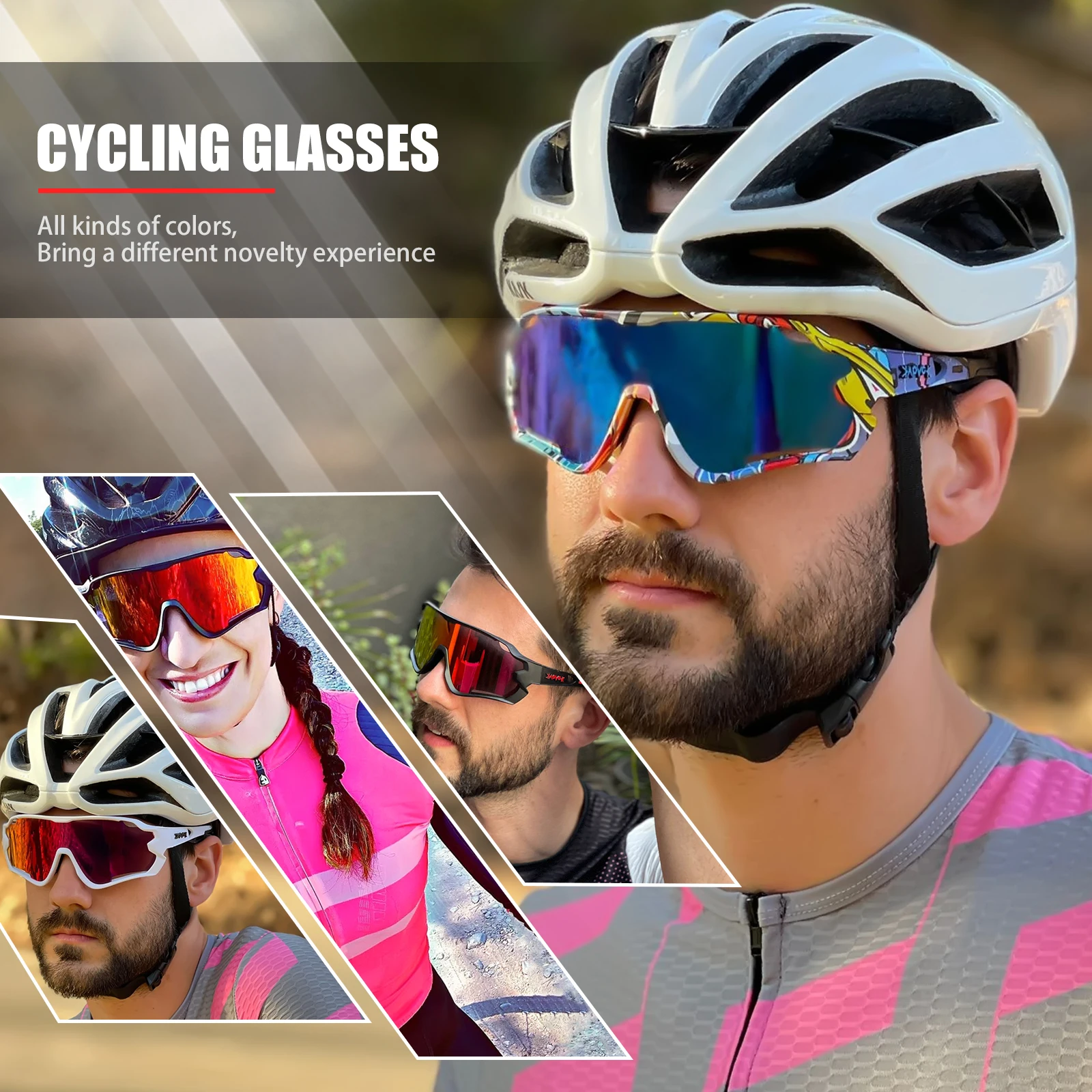 Sporting Kapvoe Cycling GlAes Men SunglAes Bicycle Polarized Goggles Women MTB B - £46.35 GBP