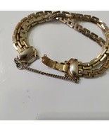 Vintage Kramer Gold Tone Bracelet Double Strand Box Chain - £24.77 GBP