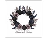 Black Rose Wreath Kiss-Cut Stickers | Soft Gothic Florals, Moody Botanical - $4.99+