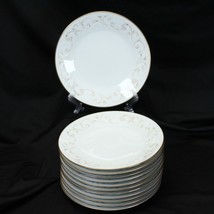  Noritake Duetto Gold Trim Salad Luncheon Plates 8.125&quot; Lot of 12 Japan - £50.92 GBP