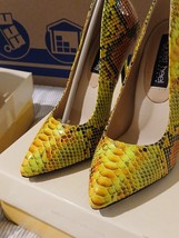 Highest Heel Womens Pump Green Lime Snake Skin Size 6 - $29.99