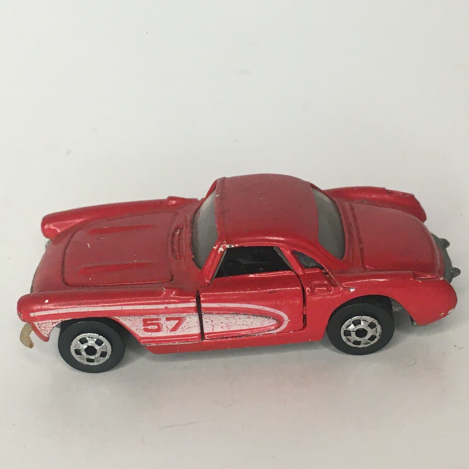 Road Champs 1957 Corvette Red 1982 Doors Open Sports Car Toy Diecast Loose - $4.99
