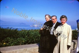 1958 Man Women Alcatraz in Background San Francisco Red-Border Kodachrome Slide - £3.16 GBP