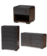 Two-Tone Gray and Walnut 6-Drawer Dresser / 5-Drawer Chest / 1-Drawer Ni... - £93.20 GBP+