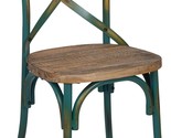 Walnut And Antique Turquoise 1 Pc. Zaire Side Chair By Acme Furniture. - £83.25 GBP