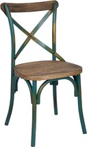 Walnut And Antique Turquoise 1 Pc. Zaire Side Chair By Acme Furniture. - £82.91 GBP