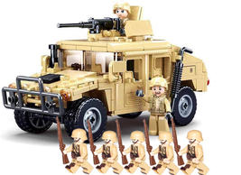 Custom Military Vehicle Building Block Toys with 7 Soldiers Minifigure Sets - $24.89