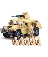 Custom Military Vehicle Building Block Toys with 7 Soldiers Minifigure Sets - £19.58 GBP