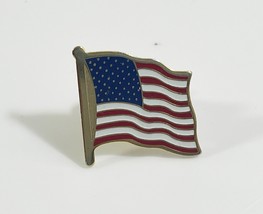 American Flag Enamel Lapel Pin Pins Gold Border Usa U.S. United States - £7.82 GBP