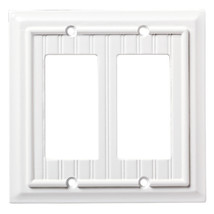 W18001-PW Pure White Beadboard Wood Architect Double GFCI Cover Plate - £16.41 GBP