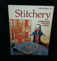 Vintage STITCHERY Embroidery Applique Crewel A Sunset Book 1975 PB Needl... - $14.99
