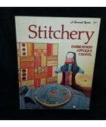 Vintage STITCHERY Embroidery Applique Crewel A Sunset Book 1975 PB Needl... - £11.98 GBP