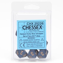 Chessex Manufacturing d10 Clamshell Opaque Dusty Blue with Copper (10) - £8.92 GBP