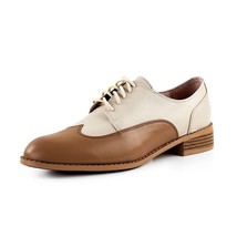 Women&#39;s Flats Oxford Shoes INS Hot Genuine Leather Sneakers Ladies Brogues Vinta - £72.30 GBP