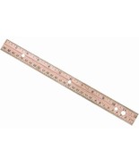 12&quot; INCH Wood School RULER w/ 3 Holes inches metric Metal Edge WESTCOTT ... - $17.77