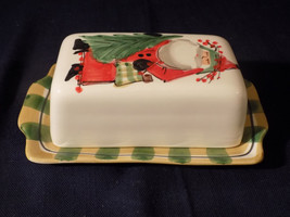 Vietri Italy Old St. Nick Covered Butter Dish - Mint With Tag. - Discontinued - £118.29 GBP